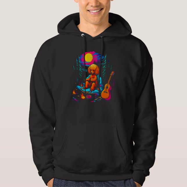 Camping Pop Poodle Dog Hoodie (Front)