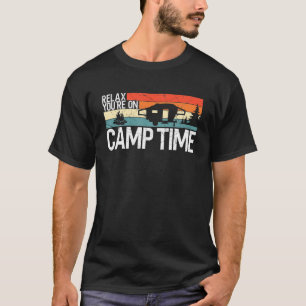 Camping Pop Up Camper Retro Vintage Camp Time T-Shirt