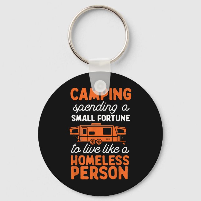 Camping Pop Up Camper Rv Trailer Small Fortune  Key Ring (Front)