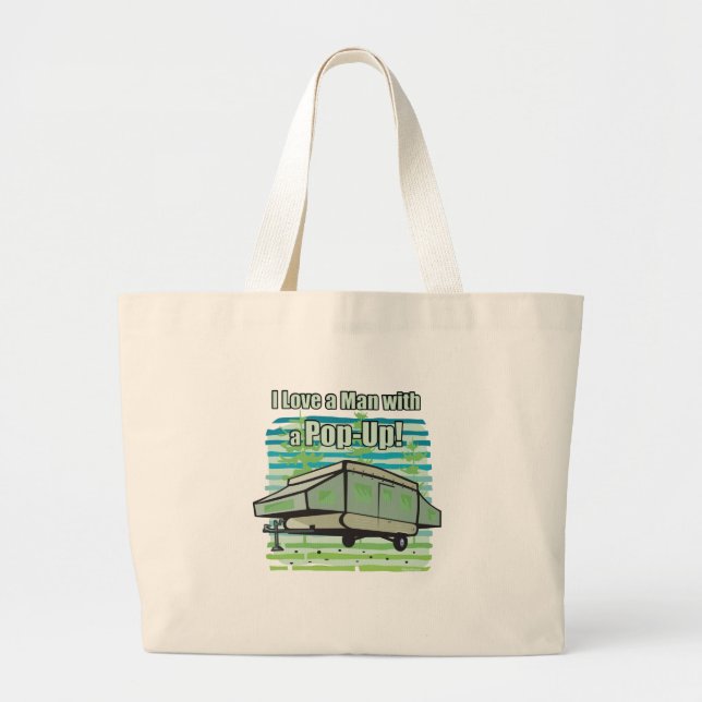 Camping PopUp Large Tote Bag (Front)