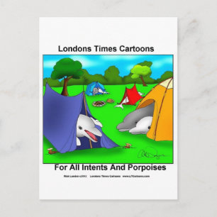 Camping Porpoises Funny Pun-Lovers Postcard