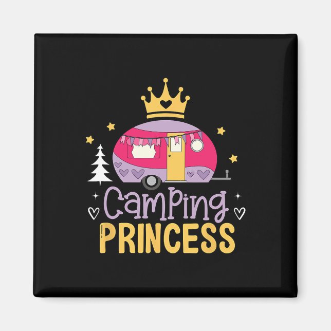 Camping Princess Camper Outdoor Adventurer Explore Magnet (Front)