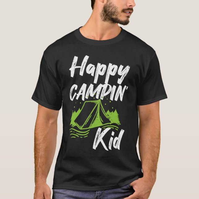 Camping Puns Happy Campin' Kid Boys Girls Children T-Shirt (Front)