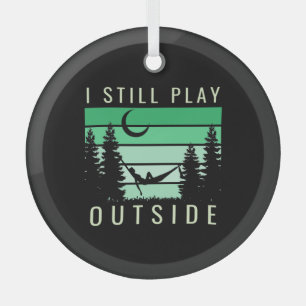 Camping Quote Vacation Glass Tree Decoration