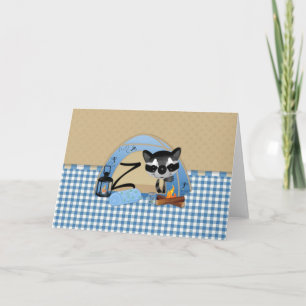 Camping Raccoons Letter Z Note Card