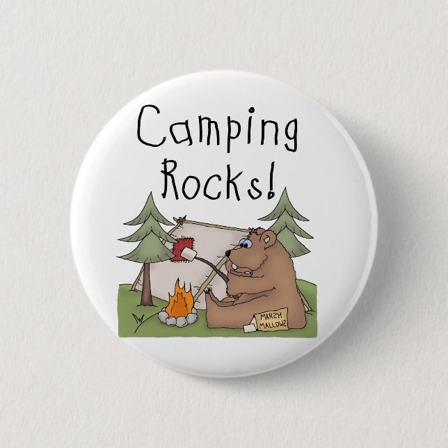 Camping Rocks 6 Cm Round Badge (Front)