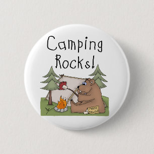 Camping Rocks 6 Cm Round Badge
