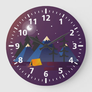 Camping Round (Large) Wall Clock