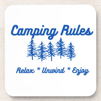 Camping Rules Coaster