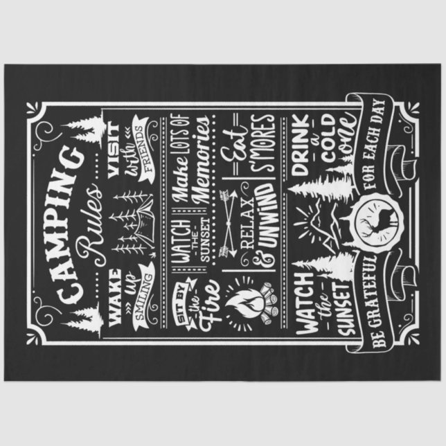 Camping Rules Tissue Paper (Front)