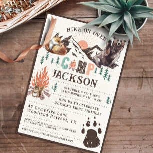 Camping Rustic Camp Birthday Invitation