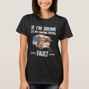 Camping Rv Patriotic American Flag Usa Funny Campe T-Shirt