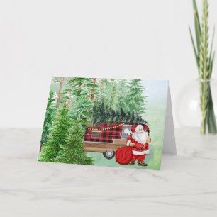 Camping Santa Christmas card