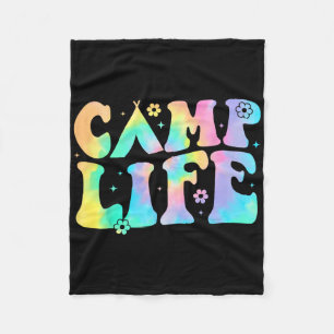 Camping Shirt Camp Life Groovy Camper Camp Camping Fleece Blanket