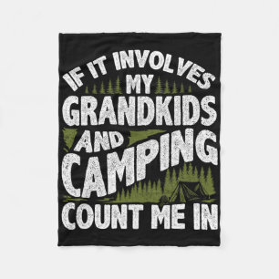 Camping Shirt Grandpa Camper Rv Camping Vacation G Fleece Blanket