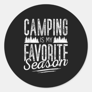 Camping Shirt Men Kids Camper Rv Camping Vacation Classic Round Sticker