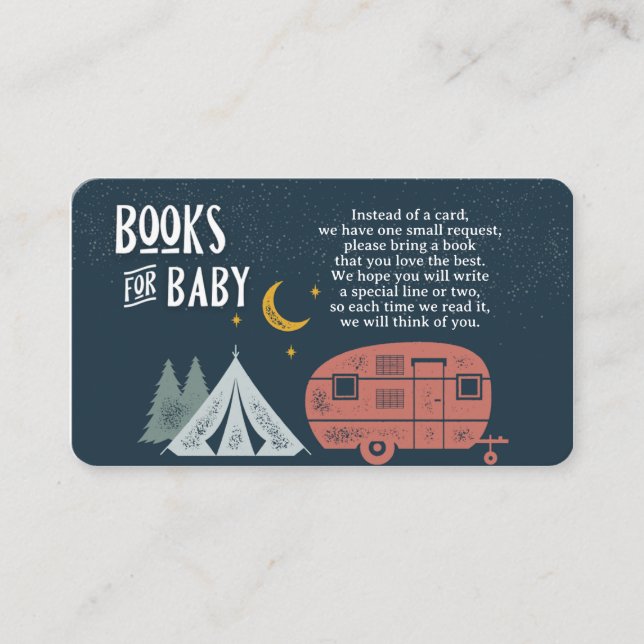 Camping  Shower Books for Baby Enclosure Card (Front)