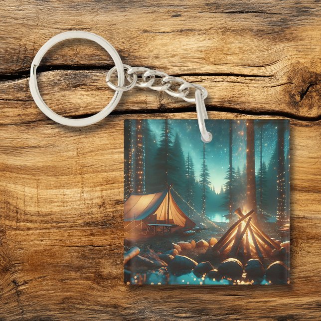 Camping Site with Pretty Lights Key Ring (Creator Uploaded)