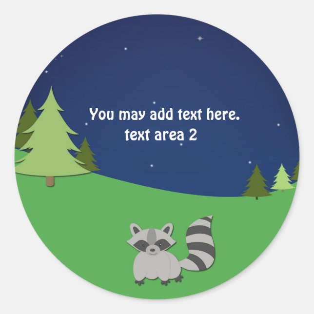 Camping Sleepover Birthday Party Custom Favour Classic Round Sticker (Front)