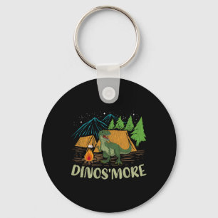 Camping S'more Dinosaur Lover Funny Dinosaur Campi Key Ring