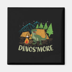 Camping S'more Dinosaur Lover Funny Dinosaur Campi Magnet