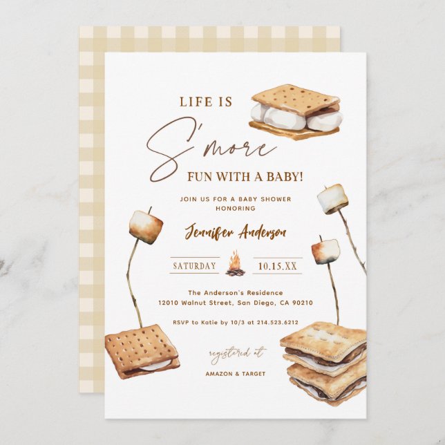 Camping S'more Fun Baby Shower Invitation (Front/Back)
