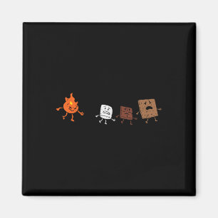 Camping Smores Running Fire Funny Group Hug Men Wo Magnet