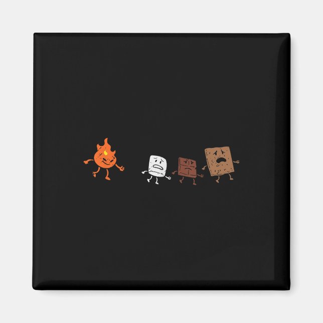 Camping Smores Running Fire Funny Group Hug Men Wo Magnet (Front)