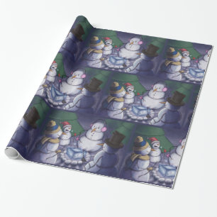 Camping Snowmen Christmas Wrapping Paper