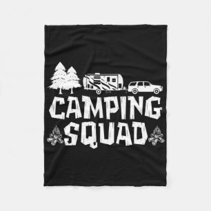Camping Squad 5th Wheel Camper Family Vacation Rv Fleece Blanket