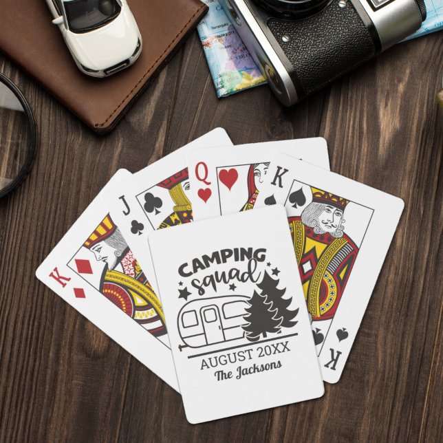 Camping squad family reunion w/ trailer & pines playing cards (Creator Uploaded)