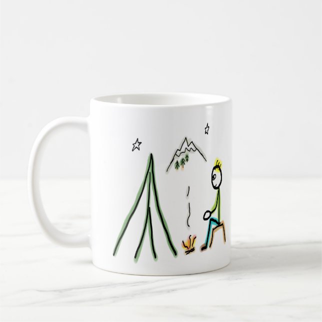 Camping Stickman Coffee Mug (Left)