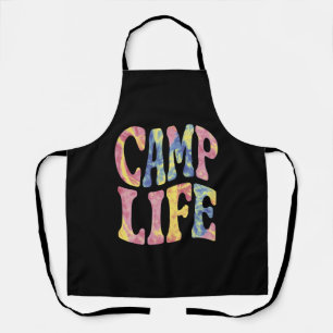 Camping Summer Girls Camp Life Tie-Die Retro  Apron