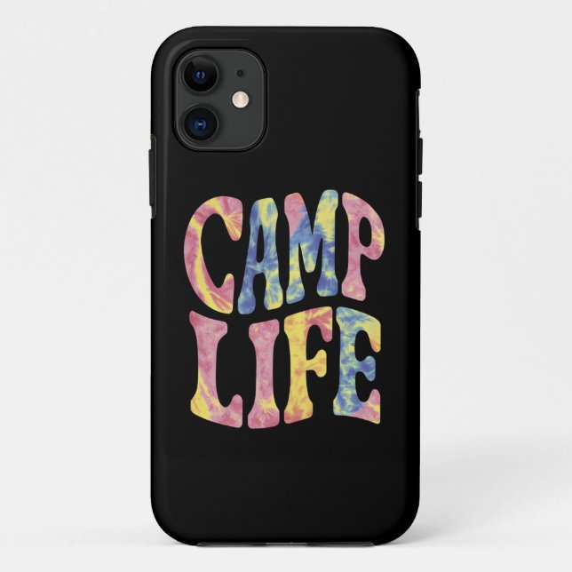 Camping Summer Girls Camp Life Tie-Die Retro  Case-Mate iPhone Case (Back)