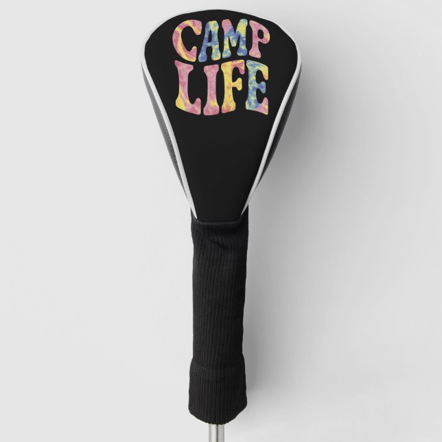 Camping Summer Girls Camp Life Tie-Die Retro  Golf Head Cover (Front)