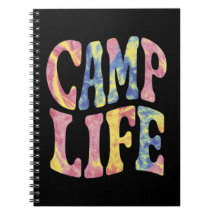 Camping Summer Girls Camp Life Tie-Die Retro  Notebook