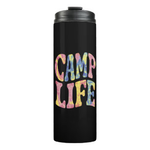 Camping Summer Girls Camp Life Tie-Die Retro Thermal Tumbler