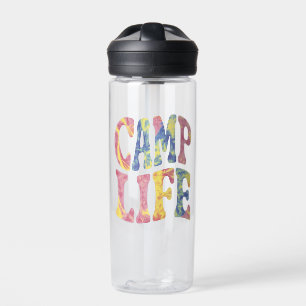Camping Summer Girls Camp Life Tie-Die Retro Water Bottle