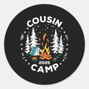 Camping Summer Vacation Crew Cousin Camp 2025  Classic Round Sticker