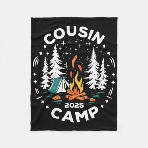 Camping Summer Vacation Crew Cousin Camp 2025 Fleece Blanket