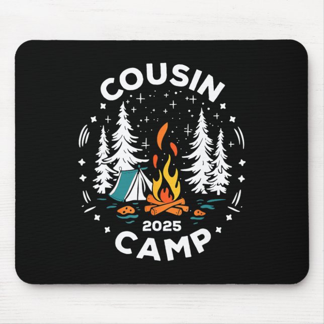 Camping Summer Vacation Crew Cousin Camp 2025  Mouse Mat (Front)