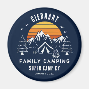 Camping Swag Retro Custom Family Vacation Keepsake Magnet