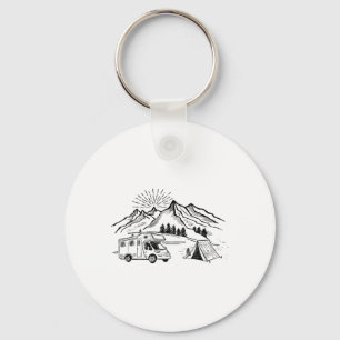 Camping Tee Tent Adventure And Campfire Mountain H Key Ring