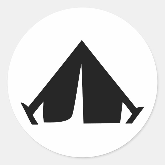 camping tend icon classic round sticker (Front)