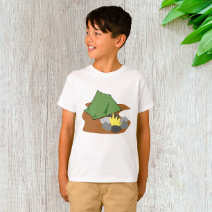 Camping Tent and Campfire Outdoor Adventure  T-Shirt