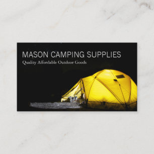 Camping Tent At Night - Business Card