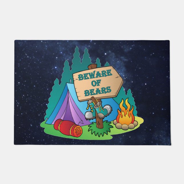 CAMPING TENT BEWARE BEARS DOORMAT (Front)