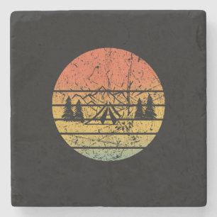 Camping Tent Camping Retro Stone Coaster