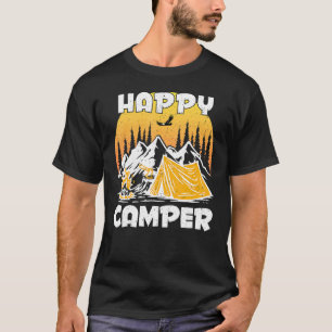 Camping Tent Happy Camper Outdoor Activity Vintage T-Shirt