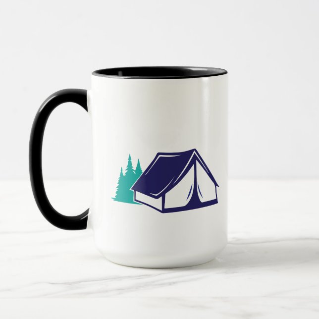Camping Tent in the Woods Mug (Left)